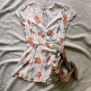 Floral Open Back Romper